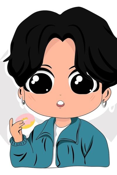 Universal Ζούνγκουκ με το ντόνατ Ξύλινη διακοσμητική αφίσα για ζωγραφική Κωδ....