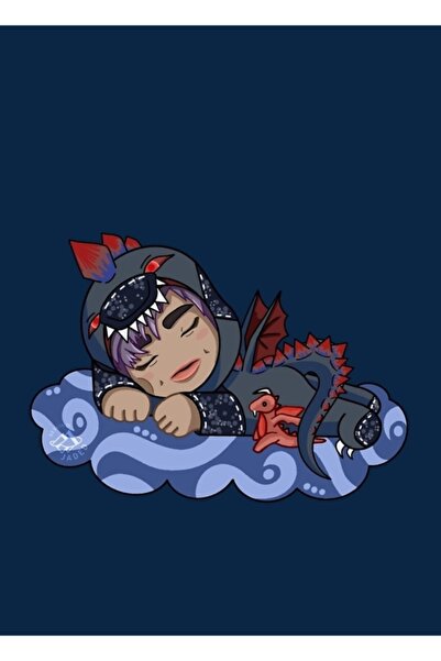 Universal Ξύλινη διακοσμητική αφίσα με σχέδιο Υπνωμένος Δράκος Κωδ.3897