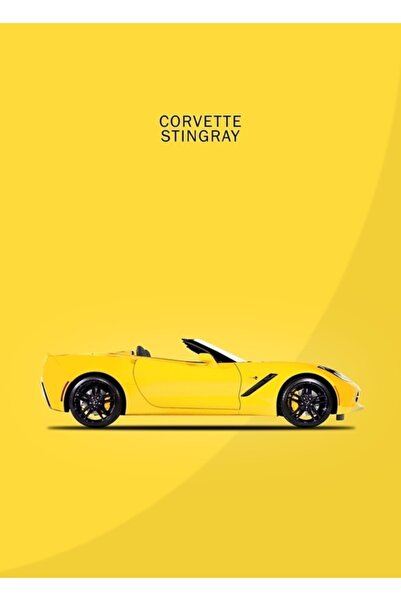 Universal Κίτρινη Ξύλινη Αφίσα Vette Διακοσμητική