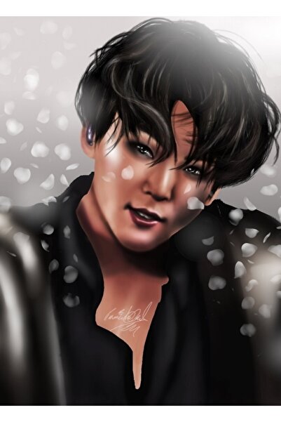 Universal Jungkook "Ημι-ρεαλιστικός " Πίνακας Ζωγραφικής Ξύλινη Αφίσα Διακοσμ...