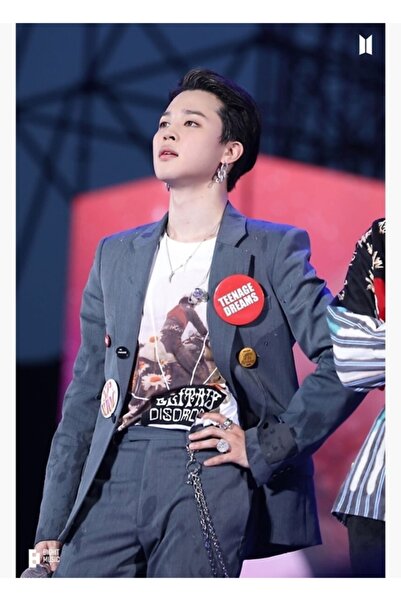 Universal Park Jimin Map Dance on Stage Authorization Photo Sketch Painting W...