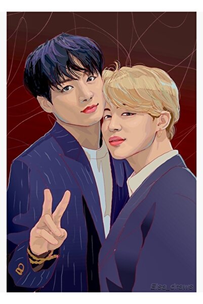 Universal Ζωγραφική πορτραίτου Jikook, Ξύλινη αφίσα, Διακοσμητικός κωδικός 4071