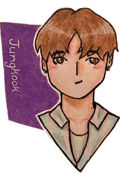 Universal Jungkook Kalem Fanart Πίνακας Ξύλινη Αφίσα Διακοσμητική Κωδικός2414