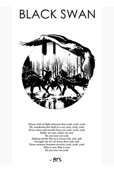 Universal Black Swan 2 Ξύλινη Αφίσα Τέχνης Διακοσμητική Κωδικός4232