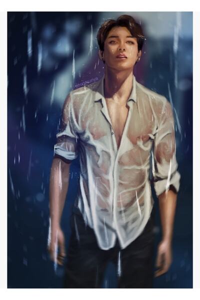 Universal Πίνακας «Στη βροχή» Ξύλινη Διακοσμητική Αφίσα Κωδ.5215