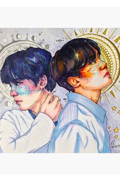 Universal Εικονογράφηση Σελήνης και Ήλιου Ξύλινη Διακοσμητική Αφίσα Κωδ.4483