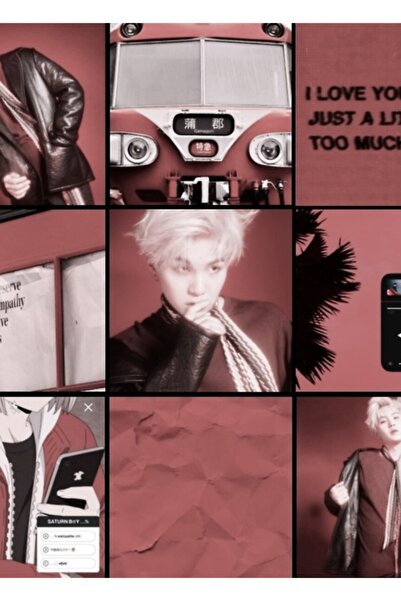 Universal Subha Red Love Estetică Moodboard Pictură Poster din lemn Decorativ...