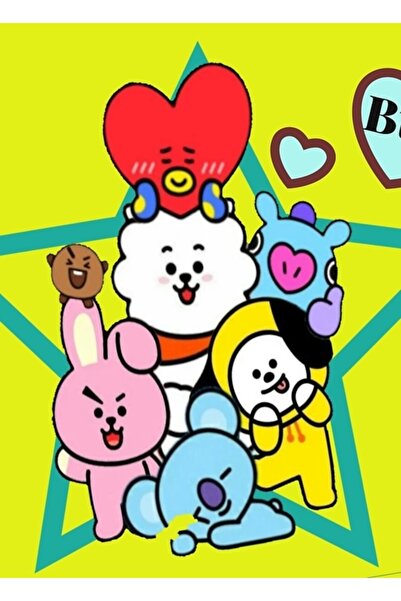 Universal Set de păpuși Bt21 Poster decorativ din lemn pentru pictură Cod3697