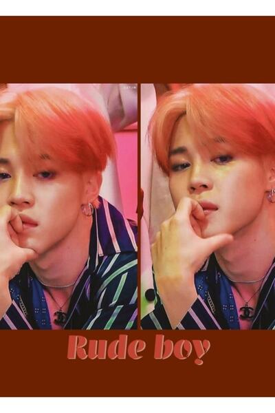 Universal Ζωγραφιά με τον Τζιμίν με ροζ μαλλιά, ξύλινη αφίσα για παιδιά, διακ...