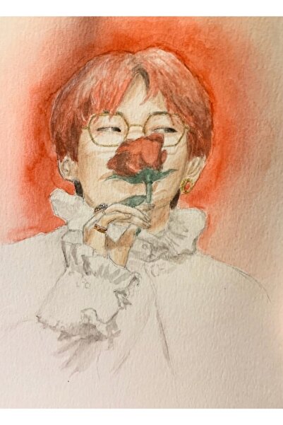 Universal Κόκκινο τριαντάφυλλο Taehyung Ξύλινη διακοσμητική αφίσα με κωδικό2515