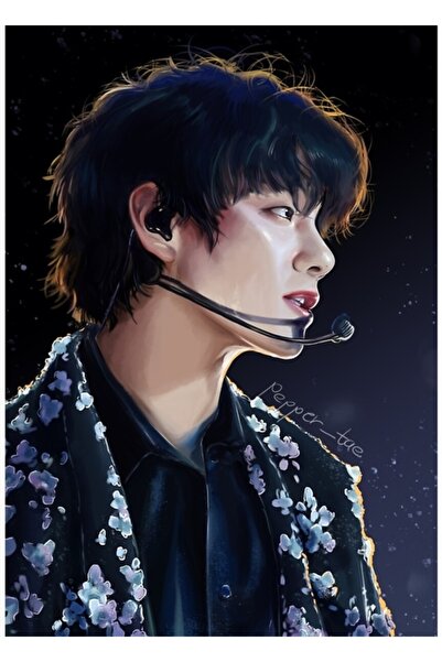 Universal Desenul turneului BTS Taehyung Lys! Tablou Poster din lemn decorati...