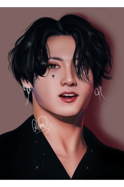 Universal Tablou Fanart Jungkook Poster din Lemn Decorativ Cod3555