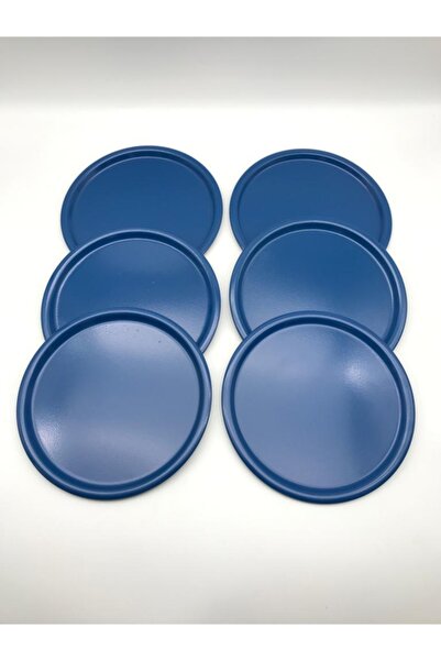 Mira züccaciye Set of 6 Metal Blue Single Decorative Tea, Coffee and Cake Ser...