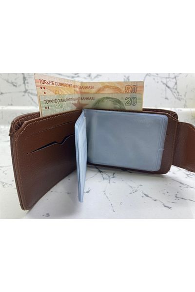 Karalı Deri Мъжки портфейл с копче