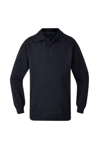 Nacar Unisex Uzun Kollu Polo Yaka Pamuklu Okul T-shirt