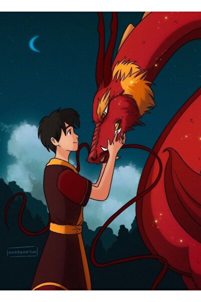 Universal Tablou Zuko și Dragonul, Poster din lemn decorativ