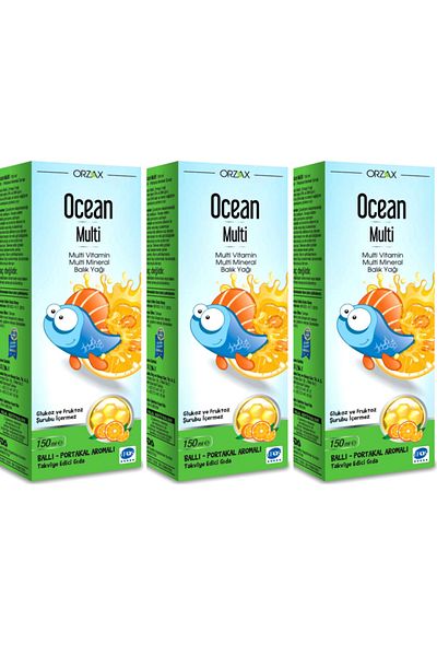 Ocean 150ml Multivitamin and Multimineral Fish Oil Honey Orange Flavored Syrup - 3 Pieces