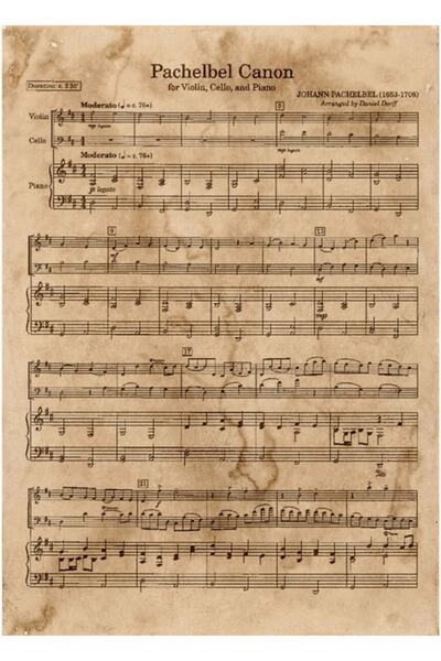 Universal Pachetelbel's Canon Tablo Poster decorativ din lemn