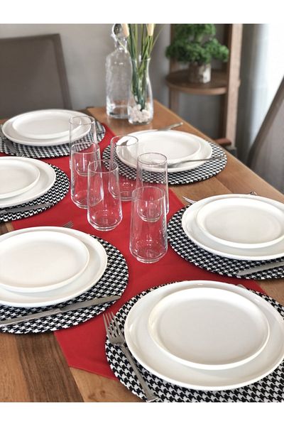 desen izmir American Service, Φορτιστής 6 τεμαχίων και Runner Houndstooth Tk-2