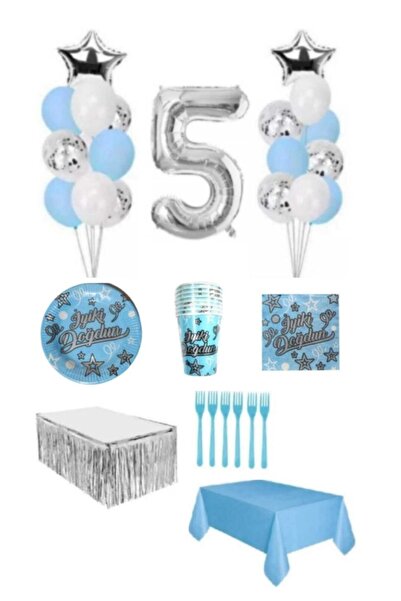 Dipak Σετ γενεθλίων 5 ετών σε μπλε χρώμα