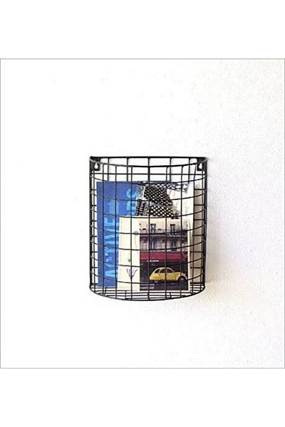 GO DEKOR Black Matte Decorative Semicircle Organizer Basket