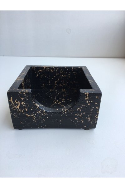 PAYATASARIM Marble Effect Concrete Office Set Pen Holder Flower Pot Memo Pad Holder Business Card Holder Cactus