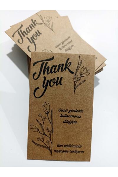 Mapi Kraft Teşekkür Kartı Thank You Cart 50 Adet (5 * 8 CM)
