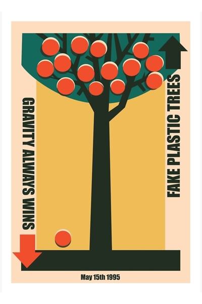 Universal Sahte Plastik Ağaçlar Baskı Tablo Ahşap Poster Dekoratif