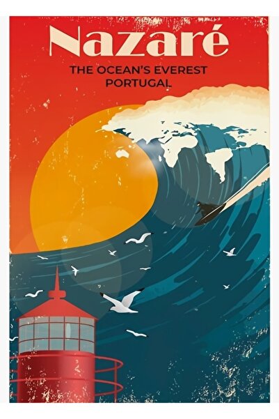 Universal Nazare Ocean's Everest Portugal Poster Tablo Poster din lemn decorativ