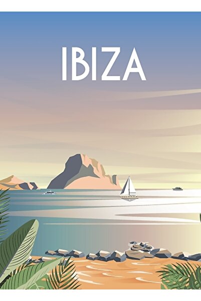 Universal Ibiza Travel Poster Retro Beach Spain Painting Wooden Poster Decora...