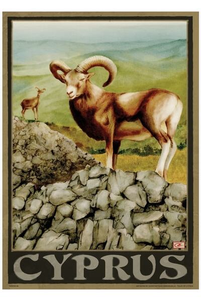 Universal Poster de călătorie 06 - Mouflon, Cipru Poster decorativ din lemn p...