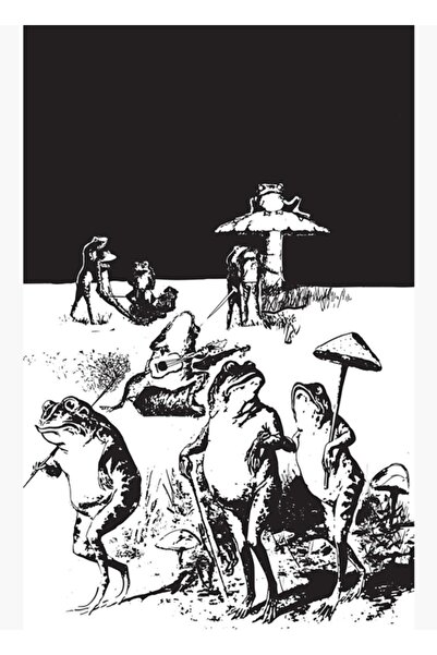 Universal Poster decorativ din lemn pentru petrecere cu broaște și ciuperci m...