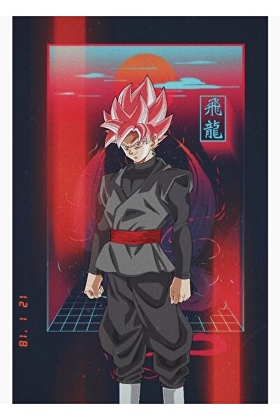 Universal Dragon Ball Super - Goku Poster decorativ din lemn cu trandafir negru