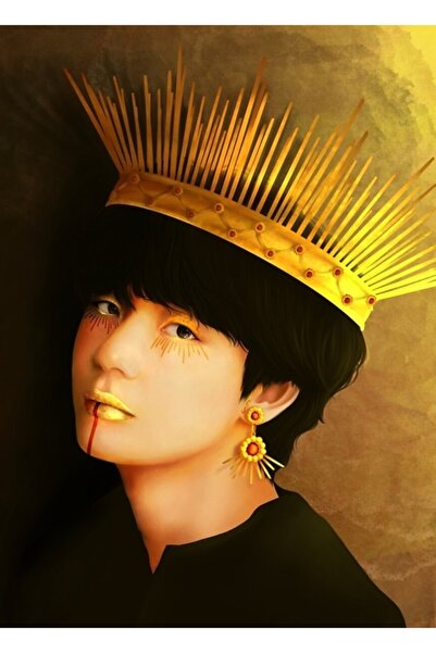 Universal Royal Bts V Ψηφιακή ζωγραφική πορτρέτων Ξύλινη αφίσα Διακοσμητική α...