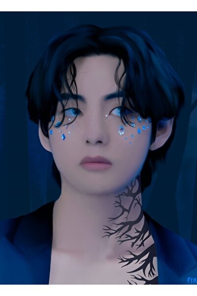 Universal Hot Gem Kim Taehyung / V Bts Fanart Πίνακας Ξύλινη Αφίσα Διακοσμητι...