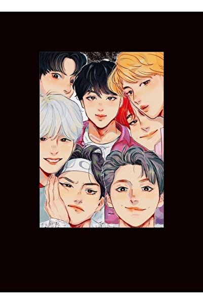 Universal Διακοσμητική ξύλινη αφίσα με αυτοκόλλητα του Bts Group, Κωδικός 2574