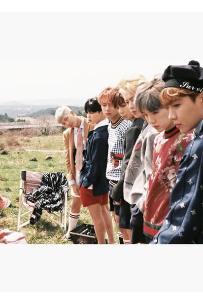 Universal Poster decorativ din lemn cu fotografie de grup BTS Cod2962