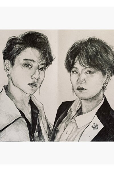 Universal Bts Suga και Jungkook, Yoonkook Ξύλινη Αφίσα Μαφίας για Τραπέζι, Δι...