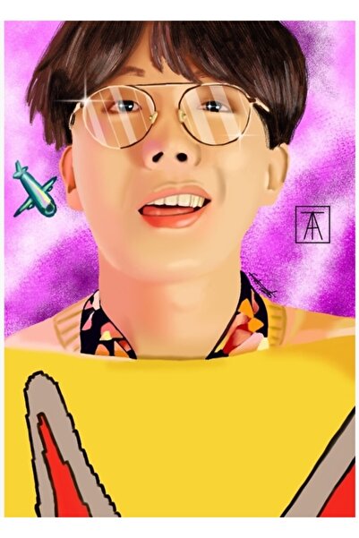 Universal Декоративен дървен плакат за маса с БТС идол Джей-хоуп Code3971