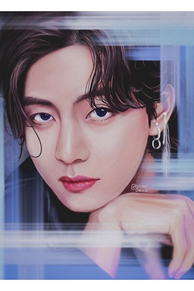 Universal BTS V Ταεχιούνγκ Μπάτερ Φαν αρτ Πίνακας Ξύλινη Αφίσα Διακοσμητική Κ...