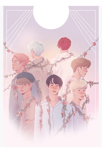 Universal Iubește-te // Poster decorativ din lemn Bts Kod2910