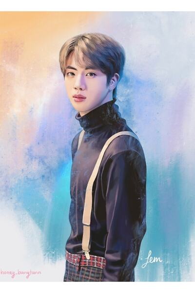 Universal Bts Kim Seokjin Operă de artă digitală Tablou Poster din lemn Decor...