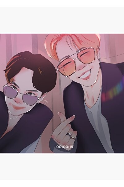 Universal Poster decorativ din lemn cu pictură Jimin și Hoseok (BTS) Cod2342