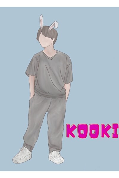 Universal Bts Jungkook Kookie - Tavşan Kulakları Tablo Ahşap Poster Dekoratif...