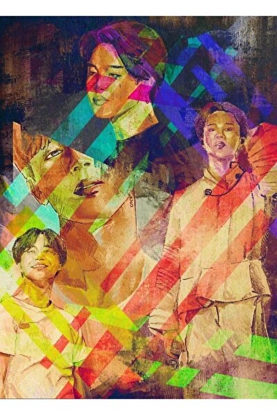Universal Bts Jimin Colaj Pictură Digitală Poster din Lemn Decorativ Cod1201