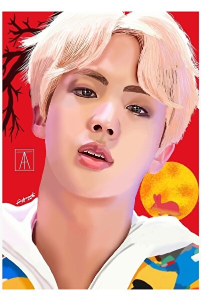 Universal Poster decorativ din lemn cu idolul BTS Jin, Cod4423