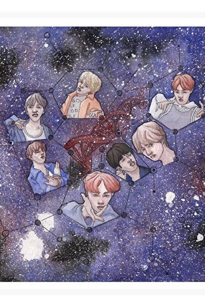 Universal Poster decorativ din lemn cu desen Bts Dna Cod4150