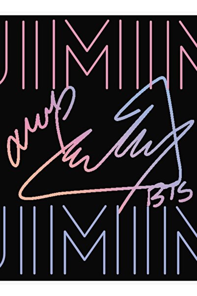 Universal Poster decorativ din lemn cu autograful lui Jimin din BTS, Cod3469