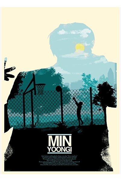 Universal Bts X Olly Moss: Tablou Min Yoongi, Poster din lemn decorativ Cod1396