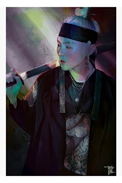 Universal Bts Suga „Capetele închise” Tablou Poster din lemn Decorativ Cod1523